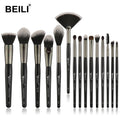 For Professional 15-Piece Black Magic Luxury Super Soft Synthetic Hair Goat Hair Makeup Brushes Set for Face Foundation