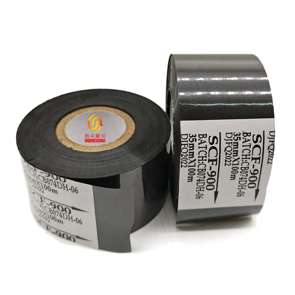 UNIONCODING Compatible Feature and Black Color 30mm 100m Scf900 Hc3 Uc3 Ced8 Hot Stamping Foil Ribbon