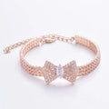 Wholesale Luxury Bling Cuban Rhinestone Bow Pet Dog Chain Diamond Collar