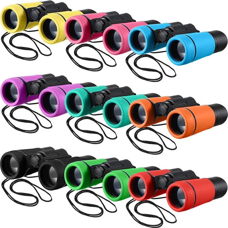 Kids Binoculars Shock Proof 4x30 Toy Binoculars Set for Age 3-12 Years Old Boys Girls