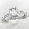 Sterling Silver 5*7/6*8/7*9mm Semi Mount Ring Empty Frame Blank Support Setting S925 Base Without Center Stone for DIY Inlay