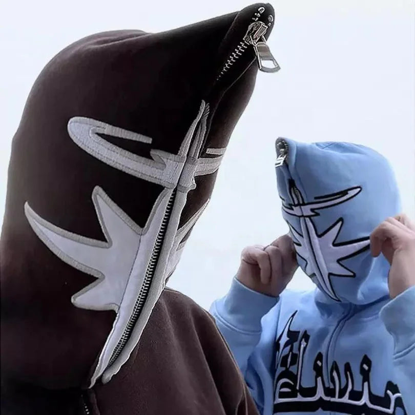 OEM Heavyweight Fleece 450gsm Cotton Full Face Zip Men Hoodie Oversized Custom Chenille Embroidery Mens Full Face Zip up Hoodies