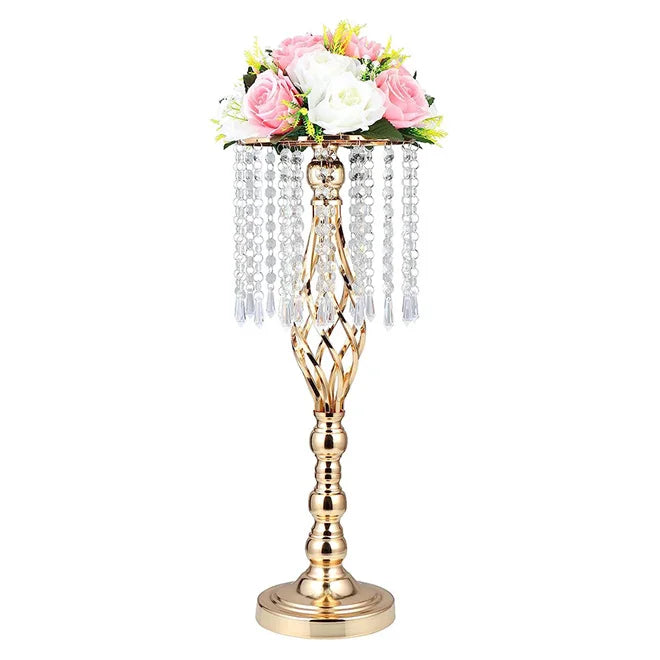 Hot Iron Crystal Flower Chandelier Tall Rustic Floral Vase and Stand Wedding Event Party Home Decor Centerpiece