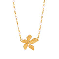 Alin 24K Gold Plated Stainless Steel Necklace Cute Flower Design Link Chain Classic Style for Anniversary Featuring Zircon Main