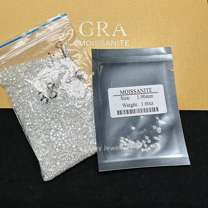 Round Cut Melee Moissanite 0.7-3.0mm DEF/VVS Loose Small Size Moissanite Stones for Jewelry Making