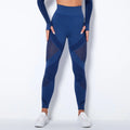 Women's Breathable Seamless Yoga Leggings Wholesale Fitness Hollow Out Running Sport Pants for Workout