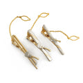 Brass Material Gold Color Plated Music Tie Clips for Men Guitar Style Tie bar With Chain