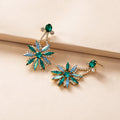2023 Women Jewelry Diamond Floral Stud Earrings Shiny Rhinestone Crystal Flower Dangle Hawaiian Earrings