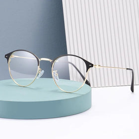 Photochromic Glasses Spectacle Frames Brand Eye Glasses Optical for Men Anti Blue Light Spectacle Frames Metal Round Glasses