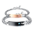 Stainless Steel Couple Jewelry Bracelet Engraveable Stainless Steel Couple Love Bracelets True Love Promise Letter Bracelet Gift