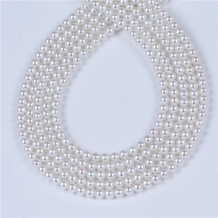 Wholesale 3A White 4-5mm Natural Freshwater Pearl Round Loose Pearl Strand