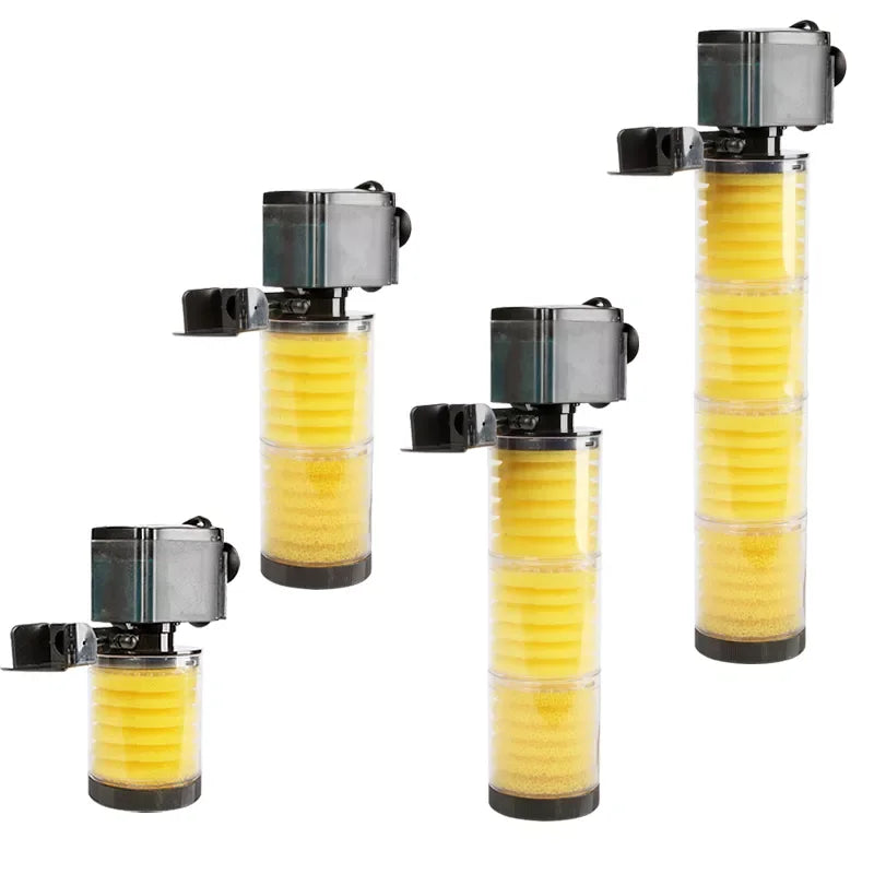 SOBO 3-in-1 Mute Aquarium Filter Equipment Built-in Submersible Pump Plastic Sponge Filter for Fish Tank Models FE-1502 FE-1503