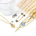 Wholesale Charms Jewelry 18k Gold Plated Stainless Steel Demon Eye Pendant Necklaces Women