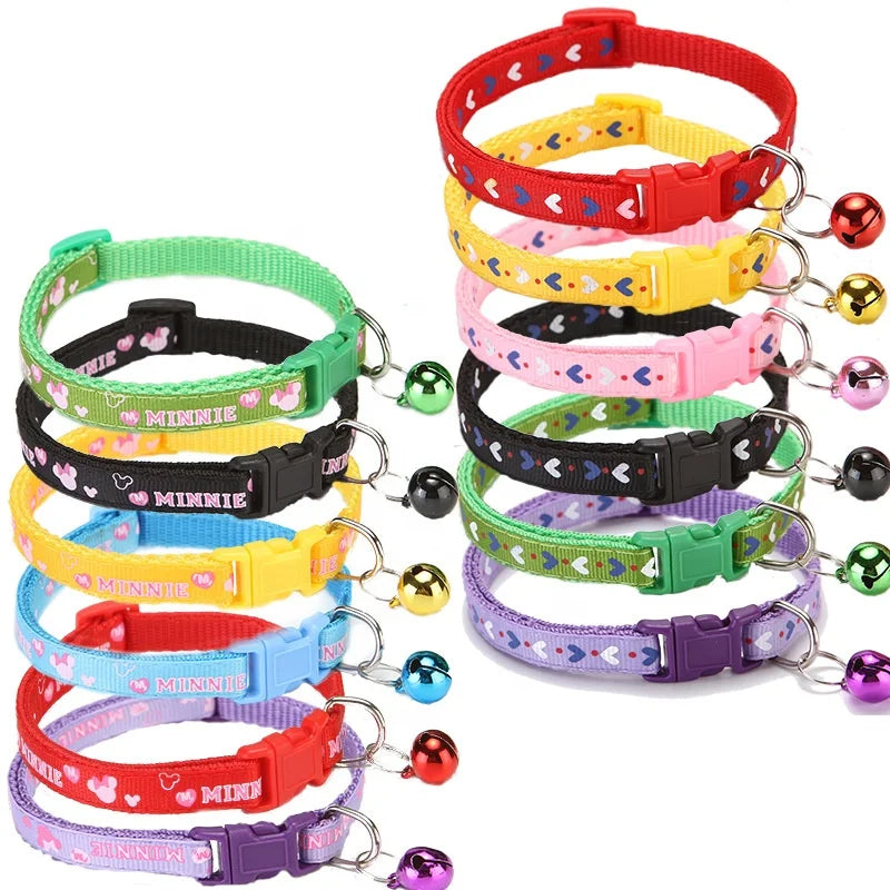 Factory Wholesale Camouflage Bell Collar for Dogs and Cats Classic Style Polyester Leather Collar with Printed Pattern