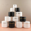 Custom 100ml White Black Amber Wide Mouth Cosmetic Containers Plastic Pet Jar with Aluminum Lid