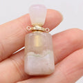 Hongzhuo Wholesale Natural Crystal Pendant Healing Cherry Blossoms Agate Oil Bottle Necklace Gemstone Jewelry