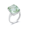 YBO Custom 15 Carat Natural Green Amethyst 925 Sterling Silver Rings Big Gemstone Oval Cut Jewelry for Men Weddings Parties