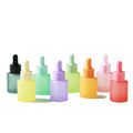 Customize 30ml Flat Shoulder Round Shape Cosmetic Serum Lotion Glass Dropper Bottle Packaging for Essential Oil