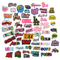 Hot Sale Various Word Text Design Iron on Custom logo Patches Embroidery for Clothes Bag Hats