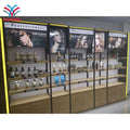 Wall Side 4 Layers Flat Panel With Cabinet Light Duty Supermarket Shop Store Display Wooden Metal Shelf Shelving Rack