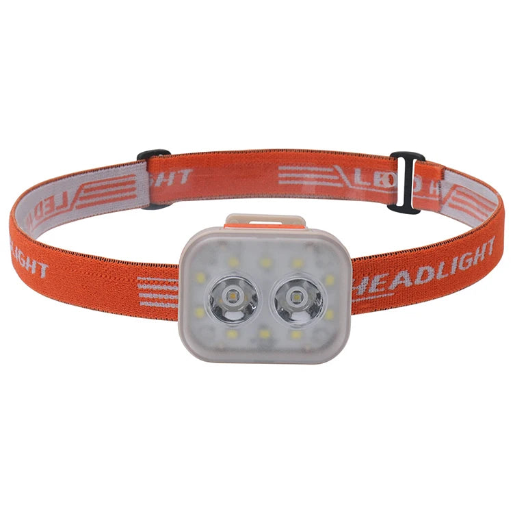 Boruit Portable Adjustable Waterproof Led Headlamp Red Blue Warning Light Head Rechargeable Battery Head Light Torch Headlamp