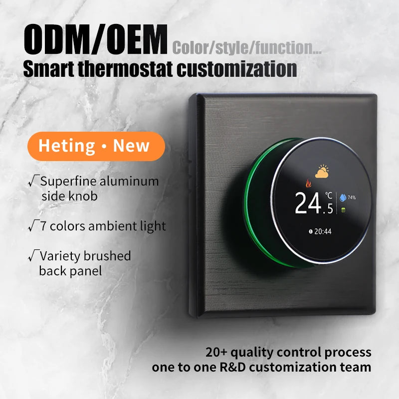 Becasmart BHT-7000 Knob Thermostat Tuya Floor Heating Controller Wifi Smart Thermostat Digital Room Heat Termostato for Heating