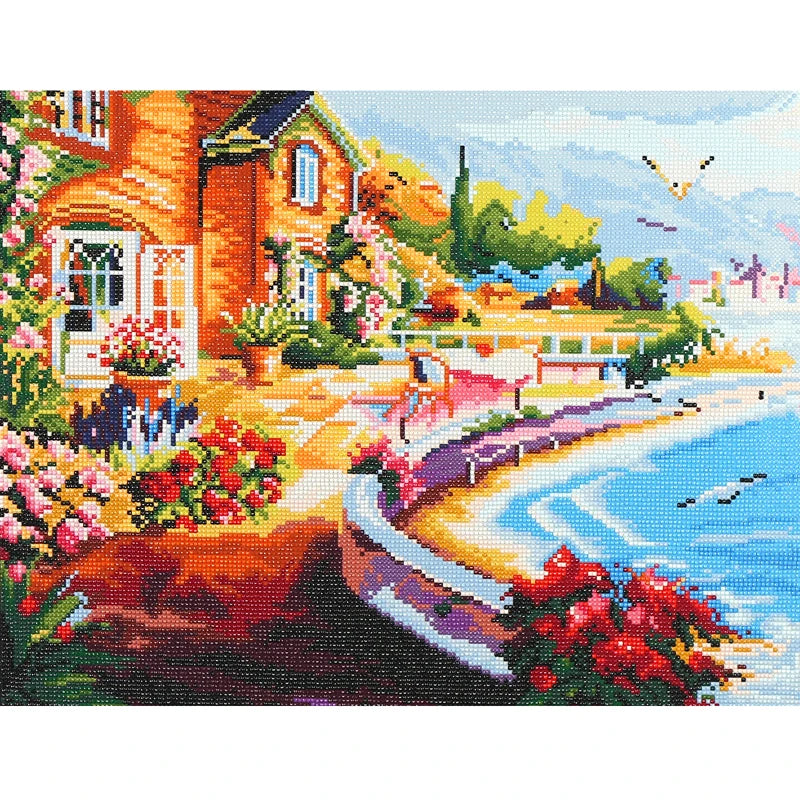 VANCY ARTS Premium Big Gem 46x56cm Full Drill DIY Beach Landscape Diamond Paint Kit for Adults
