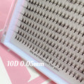 10D 0.05mm D Curl Premade Silk Fan Eyelashes Custom  0.05mm Thickness Short Stems 10D False Eyelashes