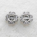 Sterling Silver 4mm/5mm/6mm Semi Mount Stud Earrings Empty Support Blank Setting S925 Base Without Center Stone for DIY Inlay