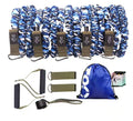 11pcs Anti-Breaking Latex Resistance Exercise Bands Set Heavy Duty Protective Nylon Sleeves with Anti-Snap Feature for Workout