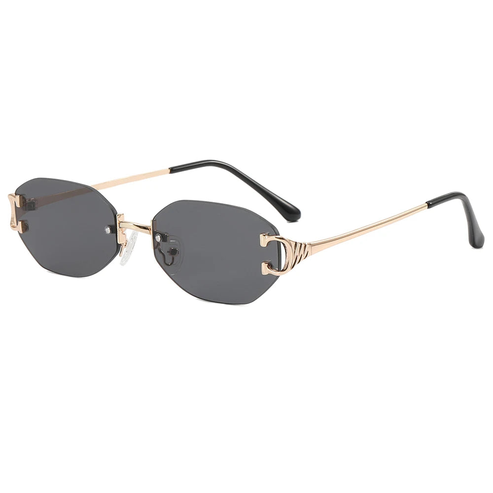 Superhot Eyewear 2022 New Arrival Men Women Sunglasses 16335 Oval Rimless Sunglasses Vintage Unisex Sun Glasses