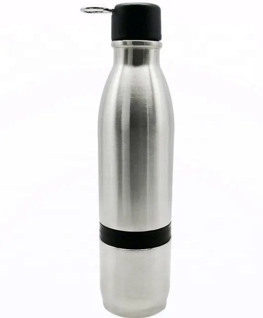 Insulated Double Wall Stainless Steel Water Bottle Hand Warming Leak-Proof Adjustable from 1 to 2 -800ml to 300ml+500ml