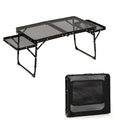 KingGear Barbecue Table Folding Camp Tables Camping Grill Table with 2 Wing Panels