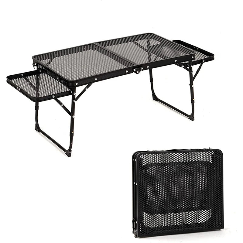 KingGear Barbecue Table Folding Camp Tables Camping Grill Table with 2 Wing Panels