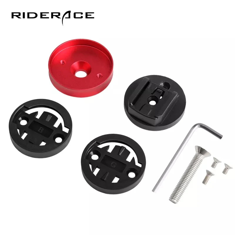 RIDERACE Computer Holder Stem Top Cap Mount Bracket Support Stopwatch for Garmin/ Bryton/ CatEye GPS Speedometer MTB Accessories