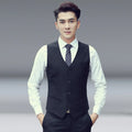 Wholesale Men's Casual V-Neck Vest Slim Fit Single Breasted Professional Business Style Breathable Polyester Fabric
