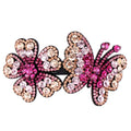 HX-199 Luxury Rhinestone Pressure Hairclip Flower Design Elegant Lady Party Hair Decoration Ponytail Clip