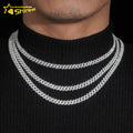 RTS 6mm Hip Hop Necklace for Men S925 Silver with Vvs Moissanite Iced Out Diamond Cuban Link Chain Moissanite Jewelry
