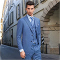 2025 New Arrival Custom Made Blue Style Men Suits Formal Wedding blazer for Men Tuxedos Three Pieces Sets(Jacket+Pants+Vest)