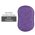 Bearfamily Scouring Pad Double Sided Kitchen Absorbent Microfiber Dishwashing Sponge