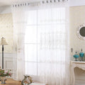European Style Thickened Milk Silk Transparent Embroidered Curtain Tulle Living Room Bedroom Study White Sheer