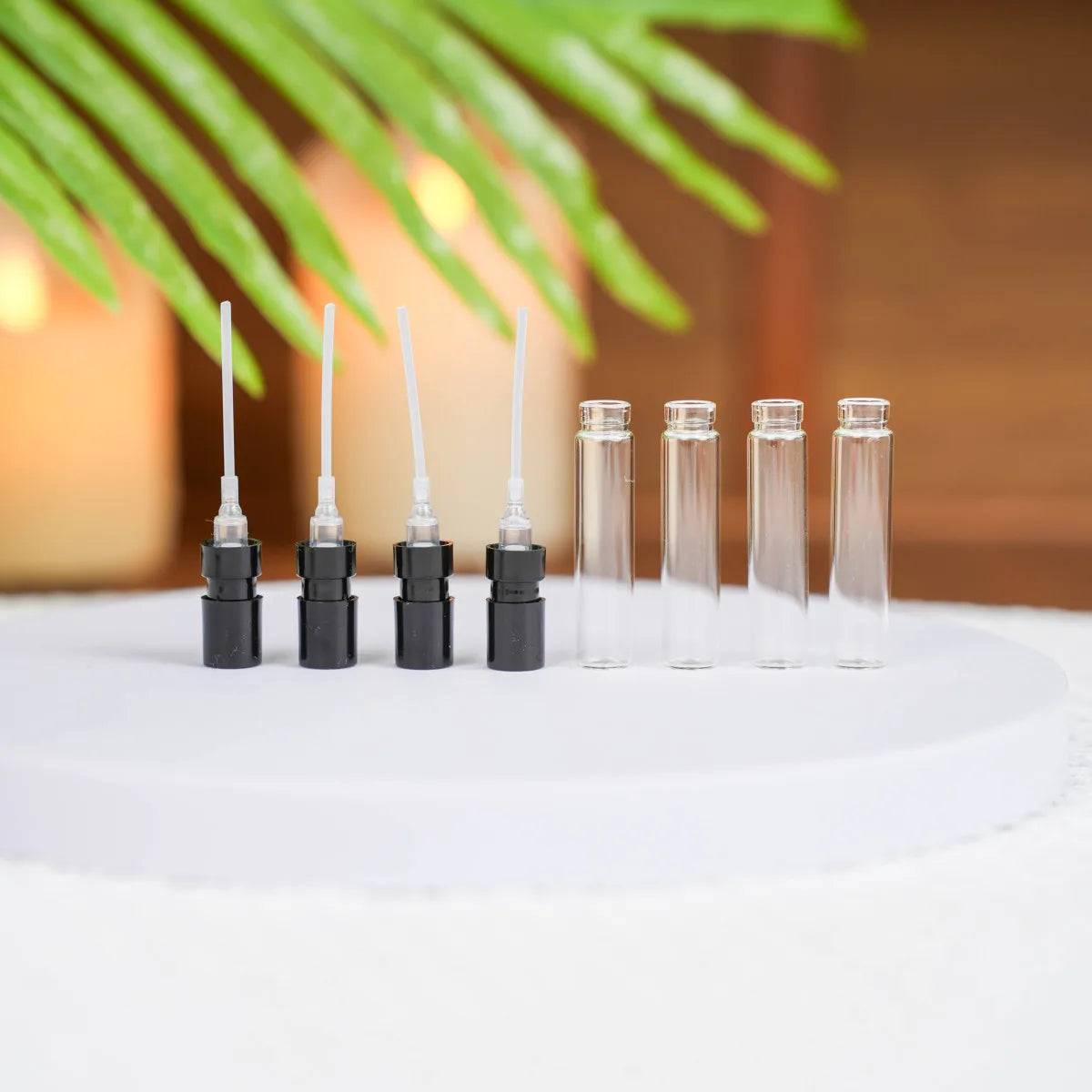 Wholesale Mini 2ml Travel Spray Glass Vial Snap on Press on Clip Sample Perfume Glass Vials