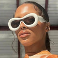 New Arrivals Fashion Plastic Funny One Piece Sun Glasses Uv 400 Custom logo Designer Shades Sunglasses for Women Men