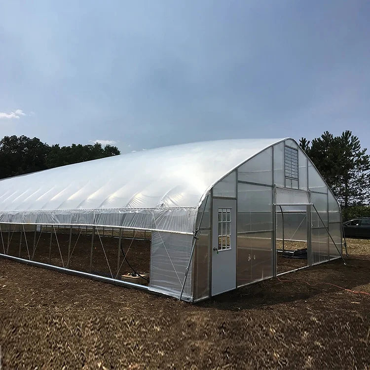 Skyplant Commercial Greenhouse  Low Cost Customized Single Span Plastic Film Greenhouse With Cooling System