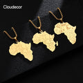 Customized Africa Necklace Gold Plated Necklace Women National Flag Print Map Necklace Stainless Steel for Women Men Jewelry