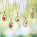 Stainless Steel Irregular Shape Dried Pressed Flower Pendant Flower Plant Charm Floating Pendant Necklace Making Supplies