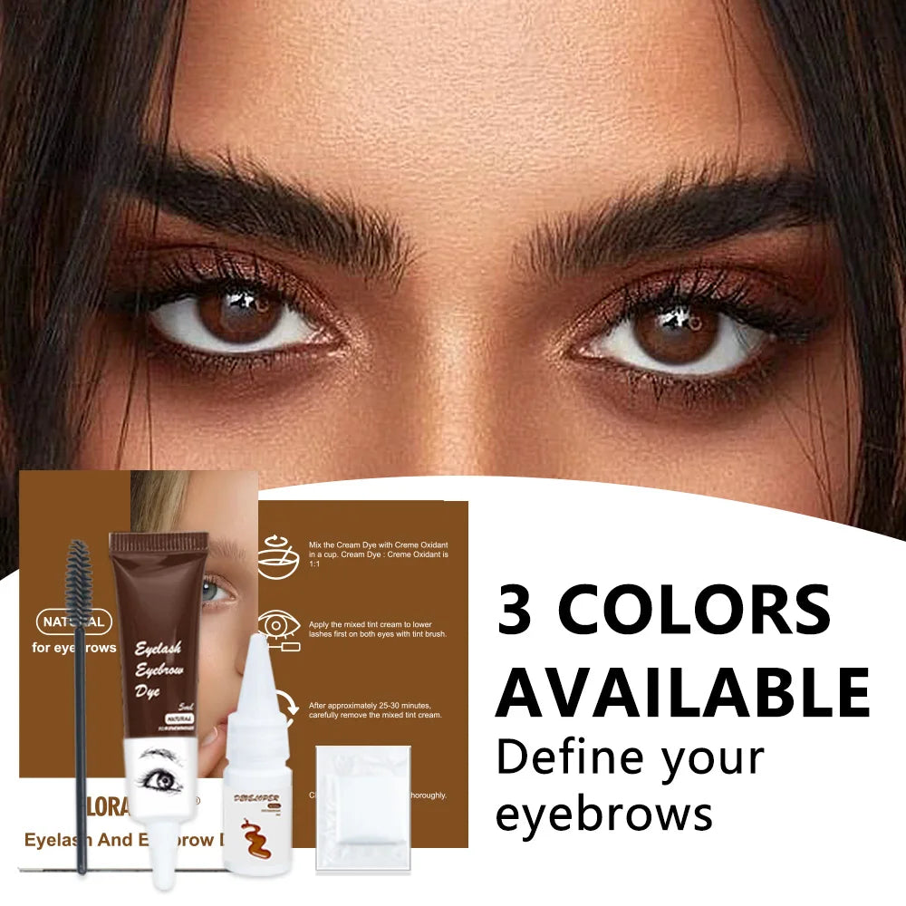 Custom Eyelash and Brow Code Stain Kit Private Label Professional Perma Blend Pigment Henna Tattoo Tinted Dye Brow Cream Gel