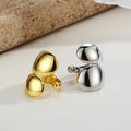18K Gold Plated 925 Sterling Silver Cuff Earring Double Layered Plain Crafted Clip on Ear Bone Hoop Earring Non Piercing Jewelry