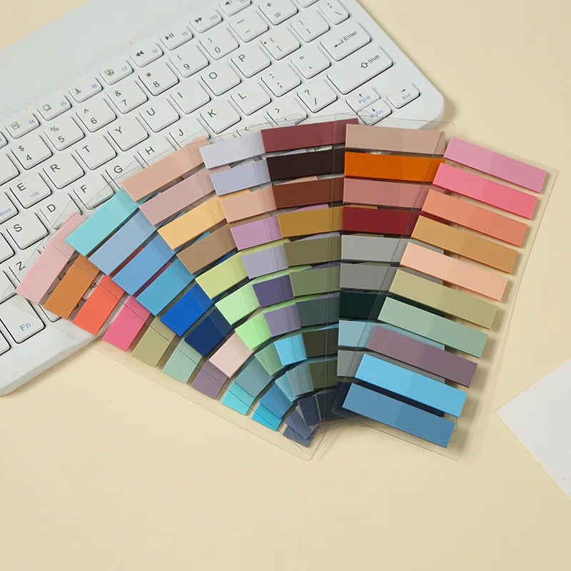 Morandi Color Self-Adhesive PET Plastic Sticky Note Label Sticker Creative Office & School Gift Fresh Girl Index Tabs Memo Pads