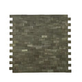 DS Dark Gray Color Strip Thin Shape Bathroom Ceiling Wall Tile Metal Mosaic Self Adhesive Mosaic